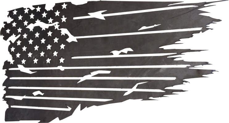 american flag metal sheet cutout